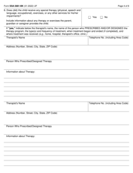 Form SSA-3881-BK Questionnaire for Children Claiming Ssi Benefits, Page 4