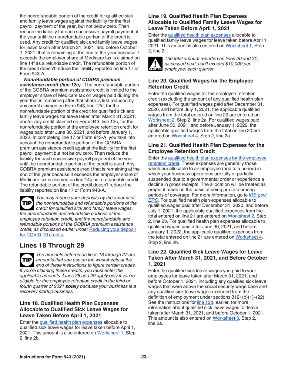 Instructions for IRS Form 943 Employers Annual Federal Tax Return for Agricultural Employees, Page 23