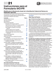Document preview: Instrucciones para IRS Formulario 943-PR Planilla Para La Declaracion Anual De La Contribucion Federal Del Patrono De Empleados Agricolas (Puerto Rican Spanish)