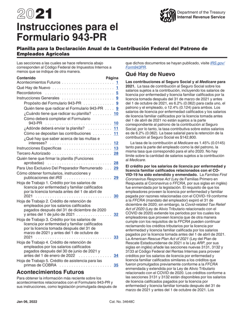 IRS Formulario 943-PR 2021 Printable Pdf