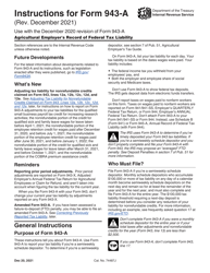 Instructions for IRS Form 943-A Agricultural Employer&#039;s Record of Federal Tax Liability