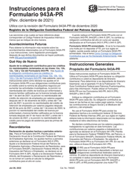 Document preview: Instrucciones para IRS Formulario 943A-PR Registro De La Obligacion Contributiva Federal Del Patrono Agricola (Puerto Rican Spanish)