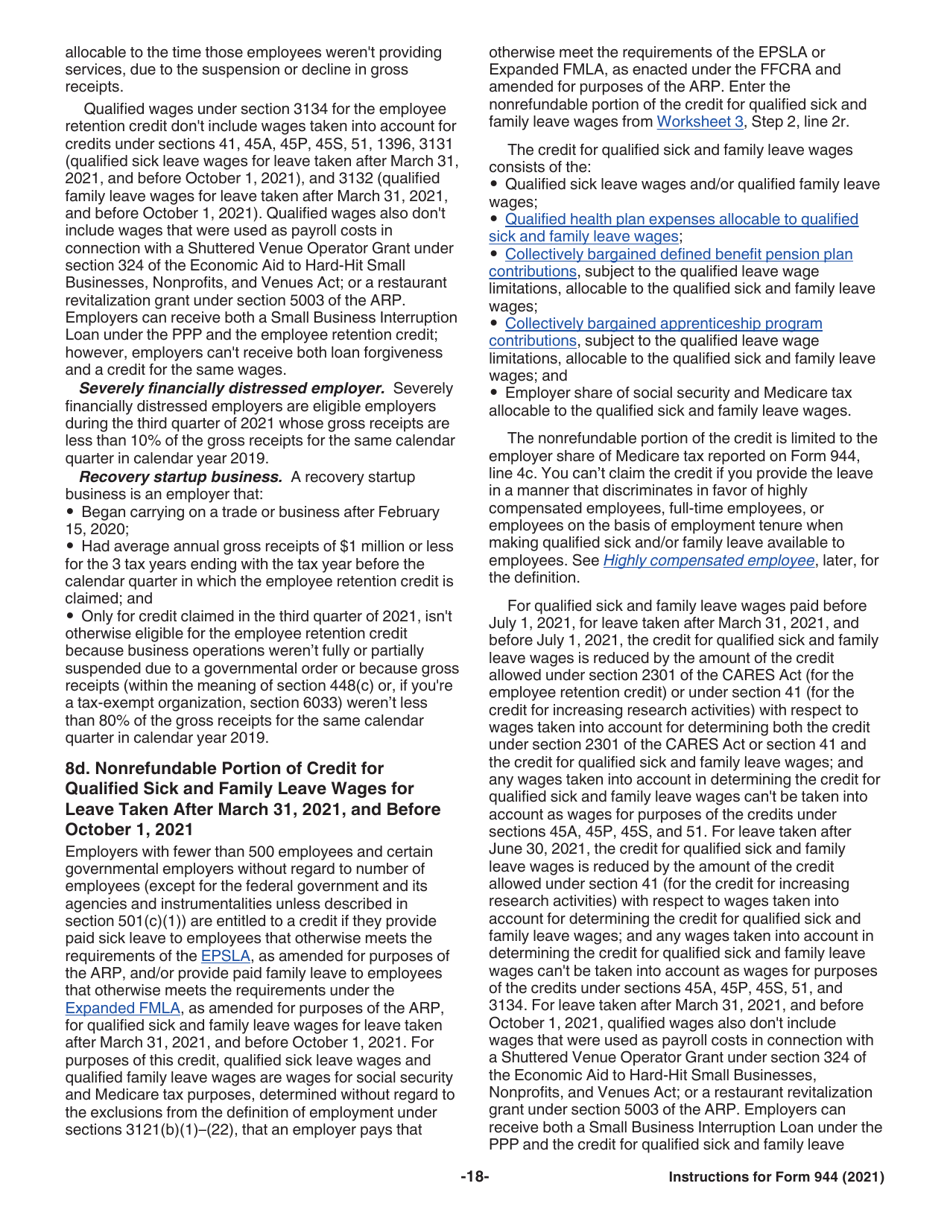 Instructions for IRS Form 944 Employers Annual Federal Tax Return, Page 18
