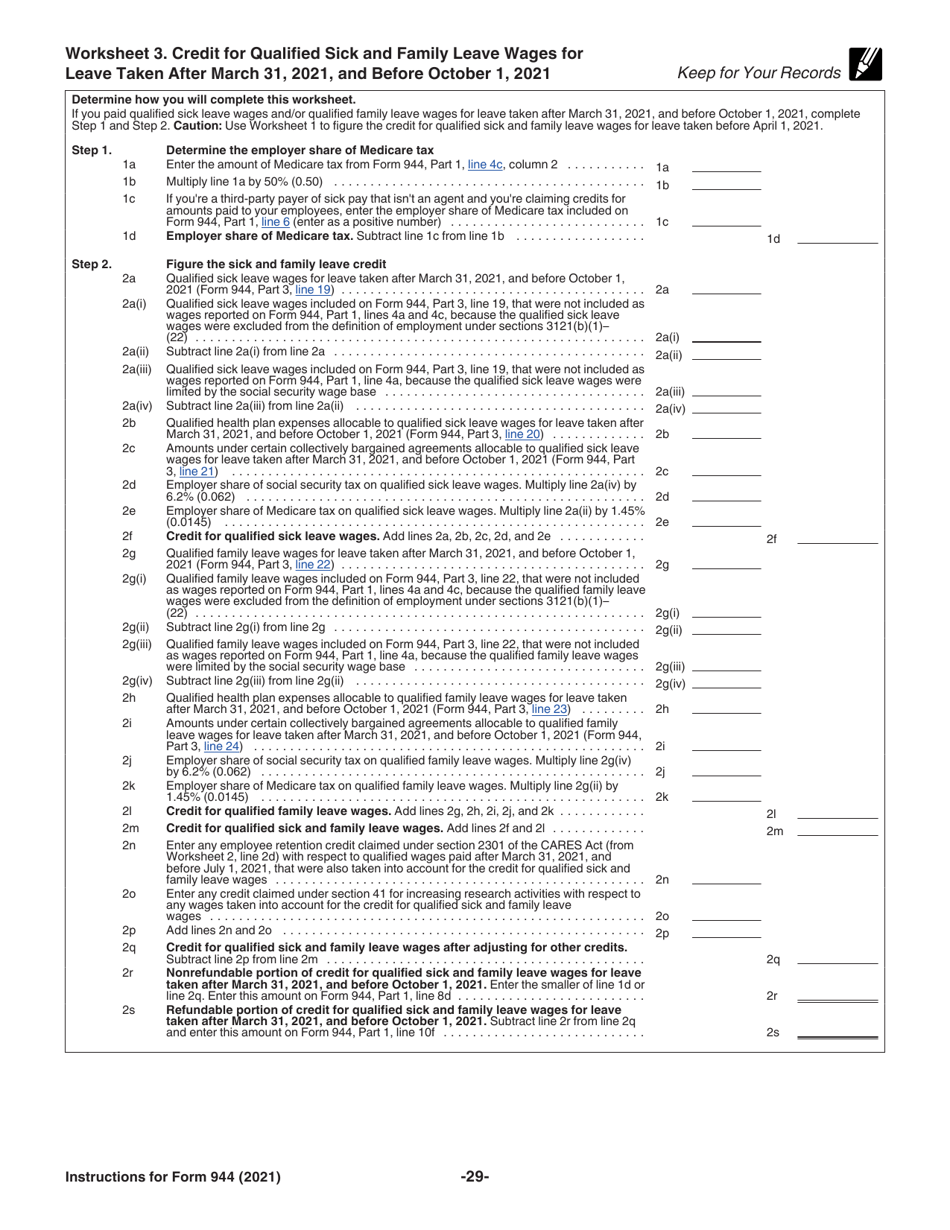 Instructions for IRS Form 944 Employers Annual Federal Tax Return, Page 29