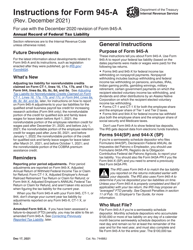 Instructions for IRS Form 945-A Annual Record of Federal Tax Liability