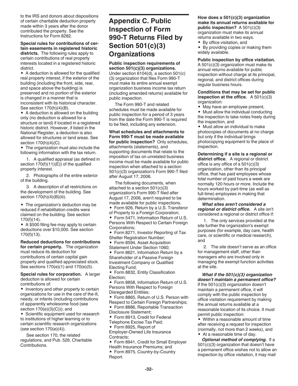 Instructions for IRS Form 990-T Exempt Organization Business Income Tax Return (And Proxy Tax Under Section 6033(E)), Page 32