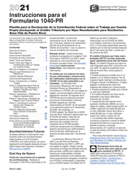 Document preview: Instrucciones para IRS Formulario 1040-PR Planilla Para La Declaracion De La Contribucion Federal Sobre El Trabajo Por Cuenta Propia (Incluyendo El Credito Tributario Por Hijos Reembolsable Para Residentes Bona Fide De Puerto Rico) (Puerto Rican Spanish)