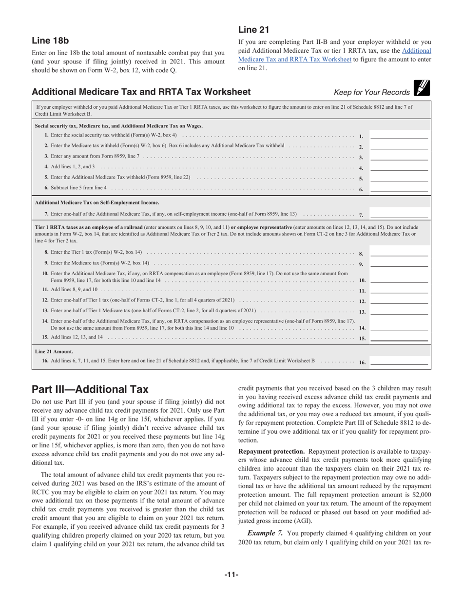Instructions for IRS Form 1040 Schedule 8812 Credits for Qualifying Children and Other Dependents, Page 11