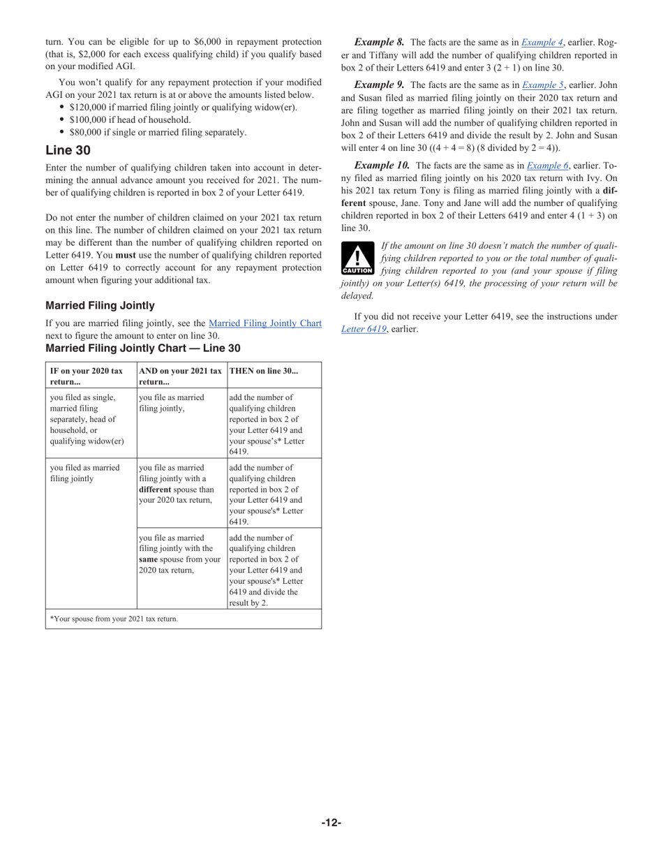 Instructions for IRS Form 1040 Schedule 8812 Credits for Qualifying Children and Other Dependents, Page 12