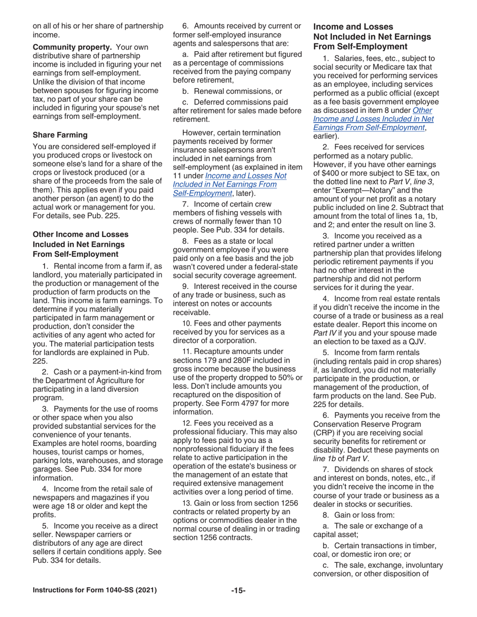 Instructions for IRS Form 1040-SS U.S. Self-employment Tax Return (Including the Refundable Child Tax Credit for Bona Fide Residents of Puerto Rico), Page 15