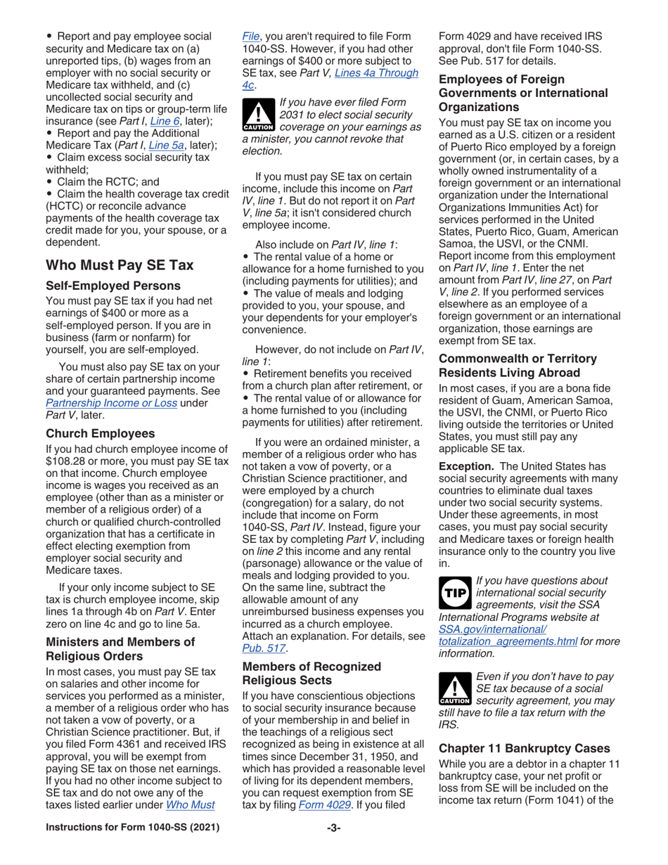 Instructions for IRS Form 1040-SS U.S. Self-employment Tax Return (Including the Refundable Child Tax Credit for Bona Fide Residents of Puerto Rico), Page 3