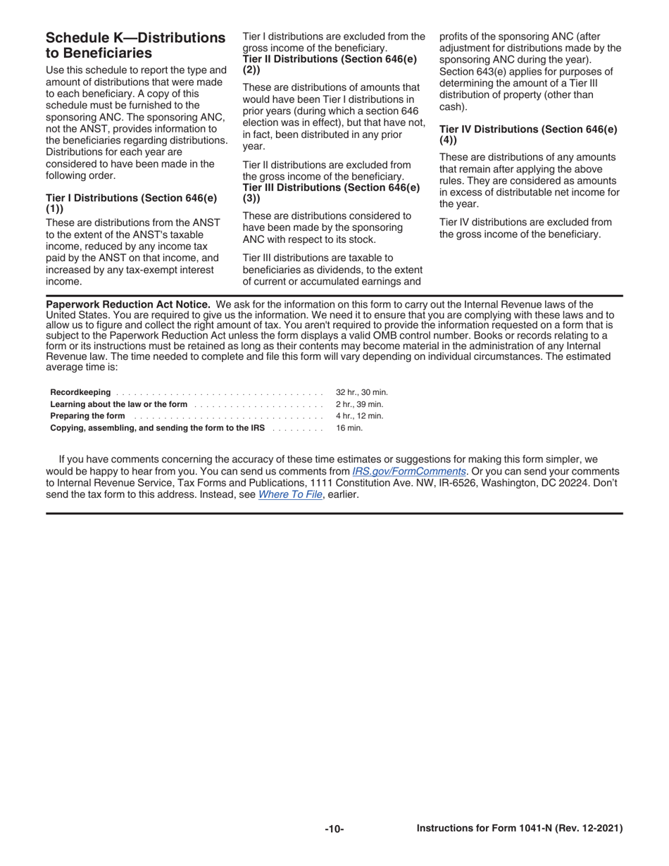 Instructions for IRS Form 1041-N U.S. Income Tax Return for Electing Alaska Native Settlement Trusts, Page 10