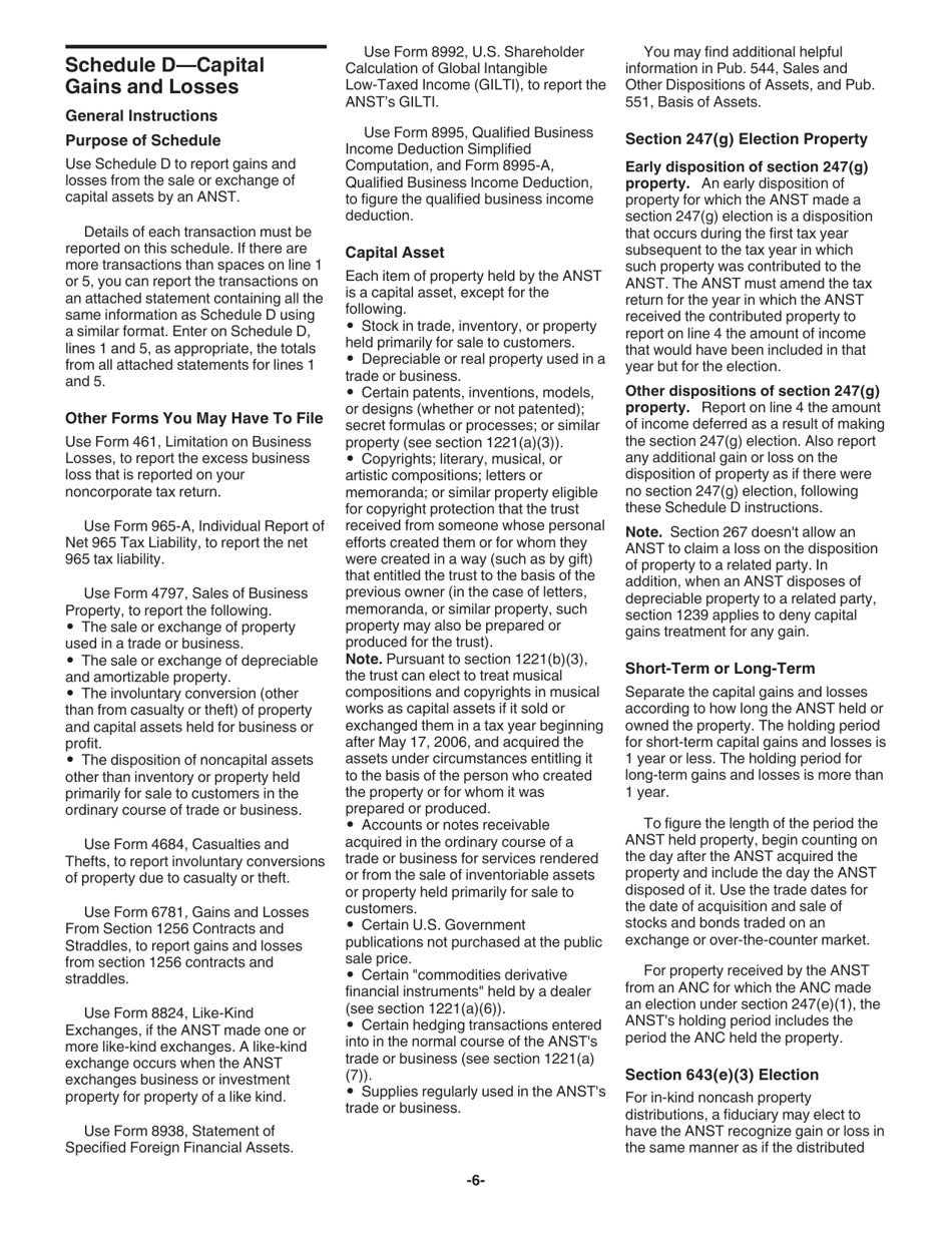 Instructions for IRS Form 1041-N U.S. Income Tax Return for Electing Alaska Native Settlement Trusts, Page 6