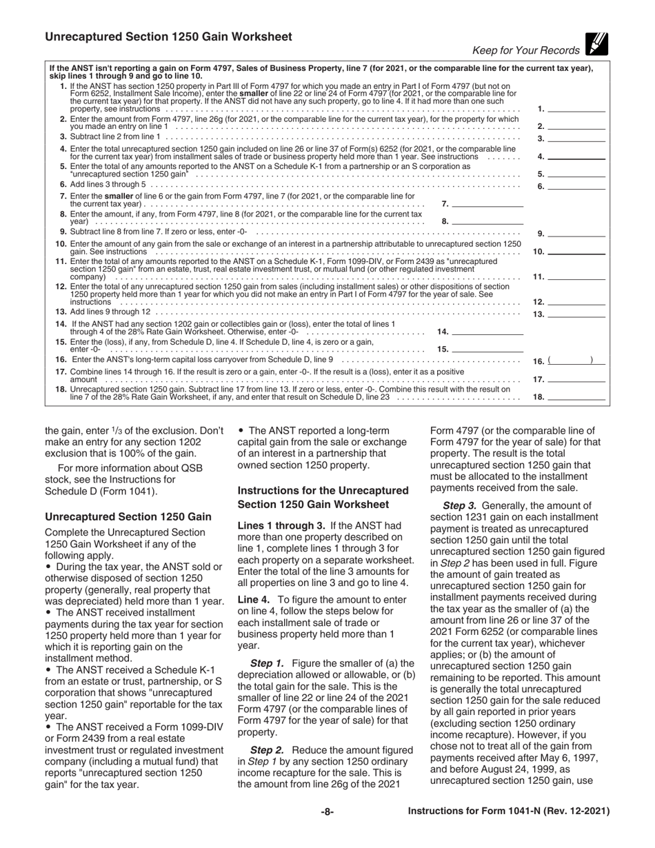 Instructions for IRS Form 1041-N U.S. Income Tax Return for Electing Alaska Native Settlement Trusts, Page 8