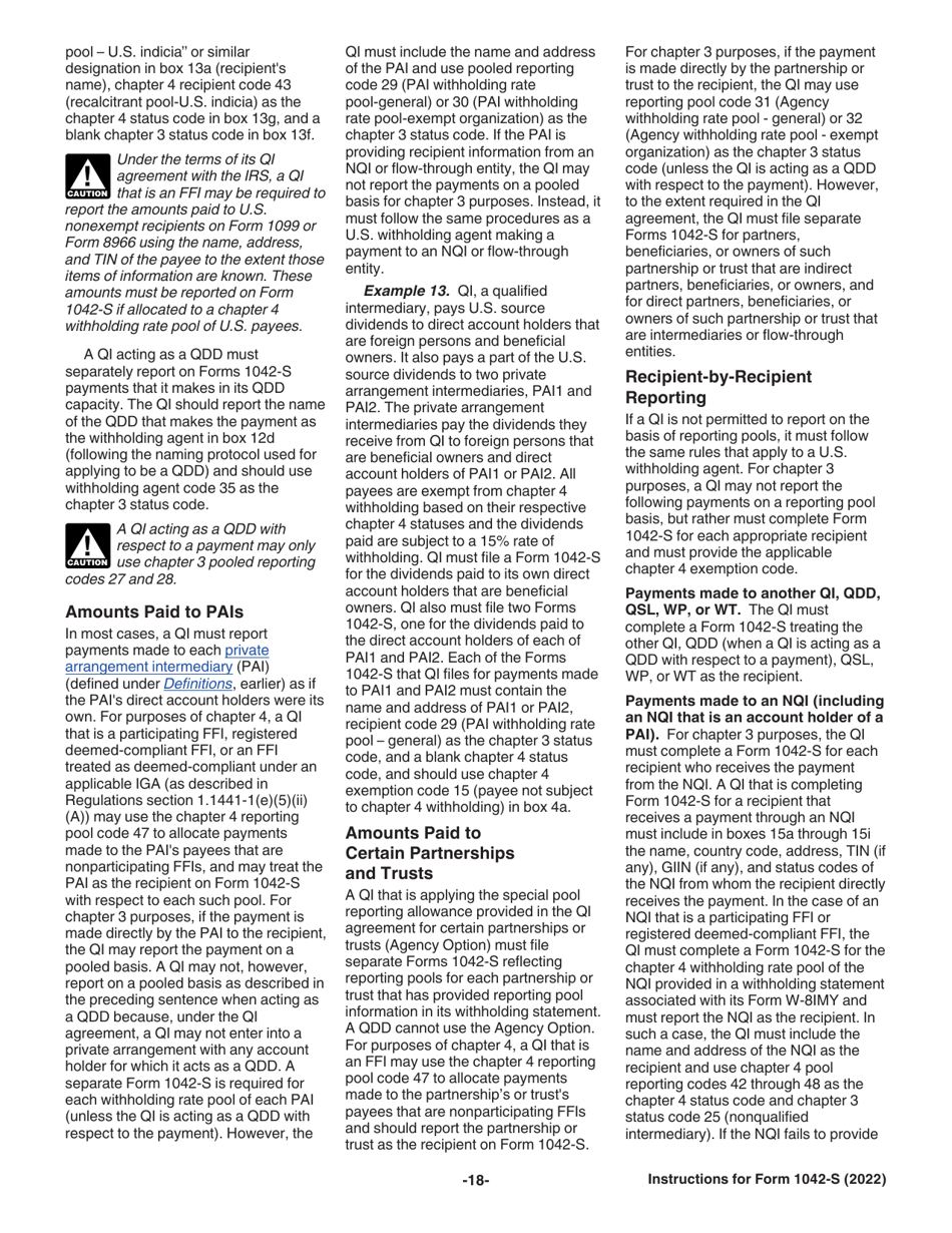 Instructions for IRS Form 1042-S Foreign Persons U.S. Source Income Subject to Withholding, Page 18