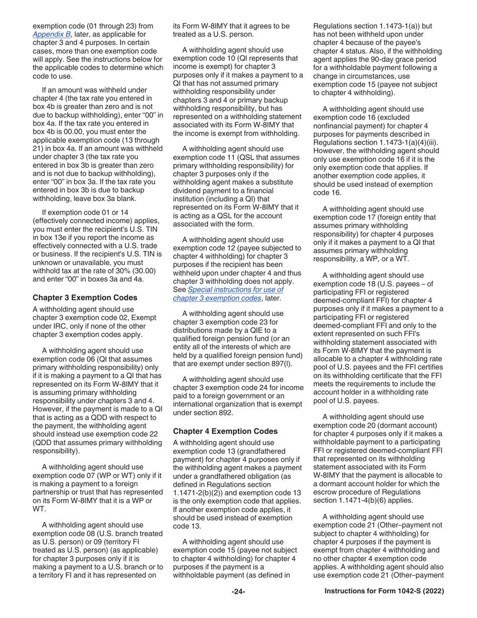 Instructions for IRS Form 1042-S Foreign Persons U.S. Source Income Subject to Withholding, Page 24