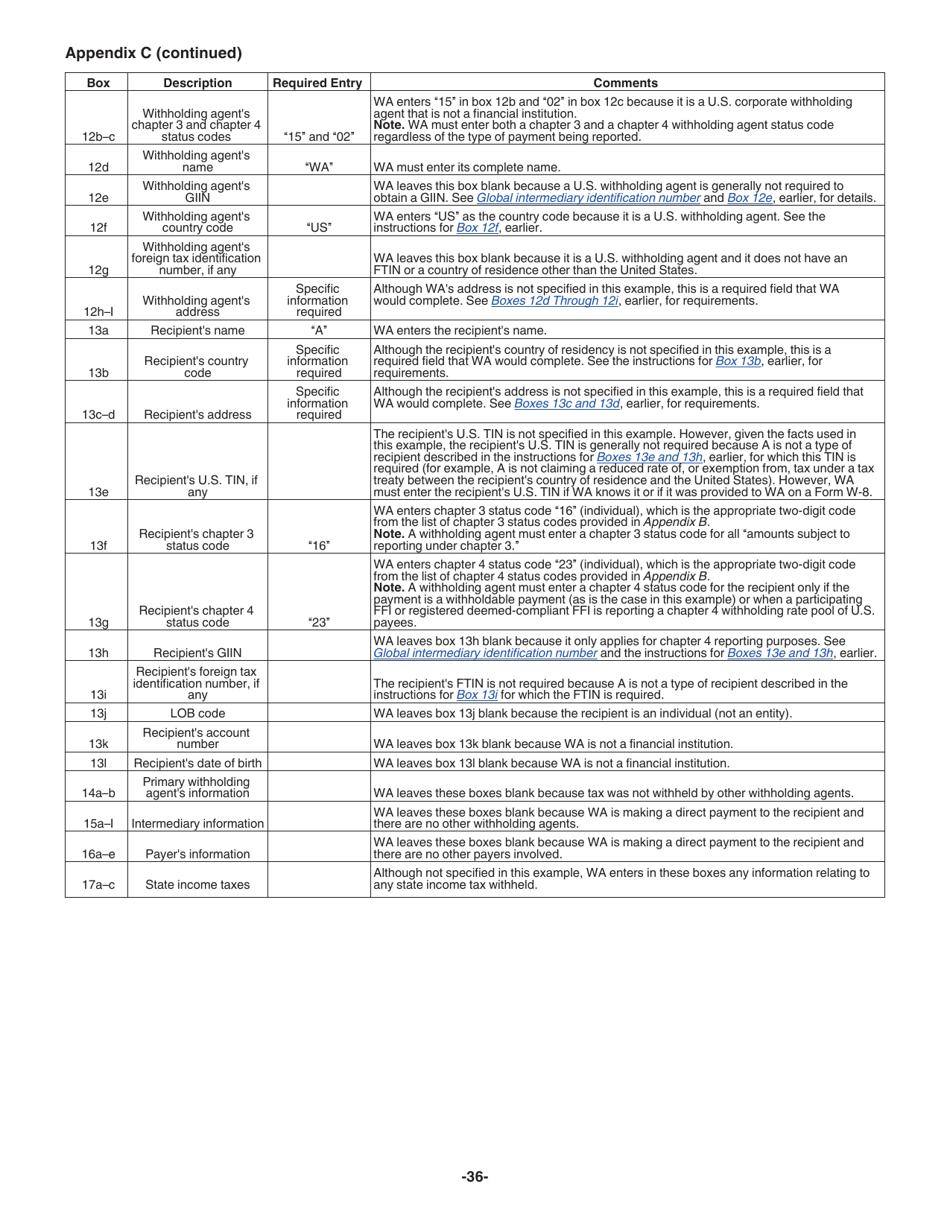 Instructions for IRS Form 1042-S Foreign Persons U.S. Source Income Subject to Withholding, Page 36