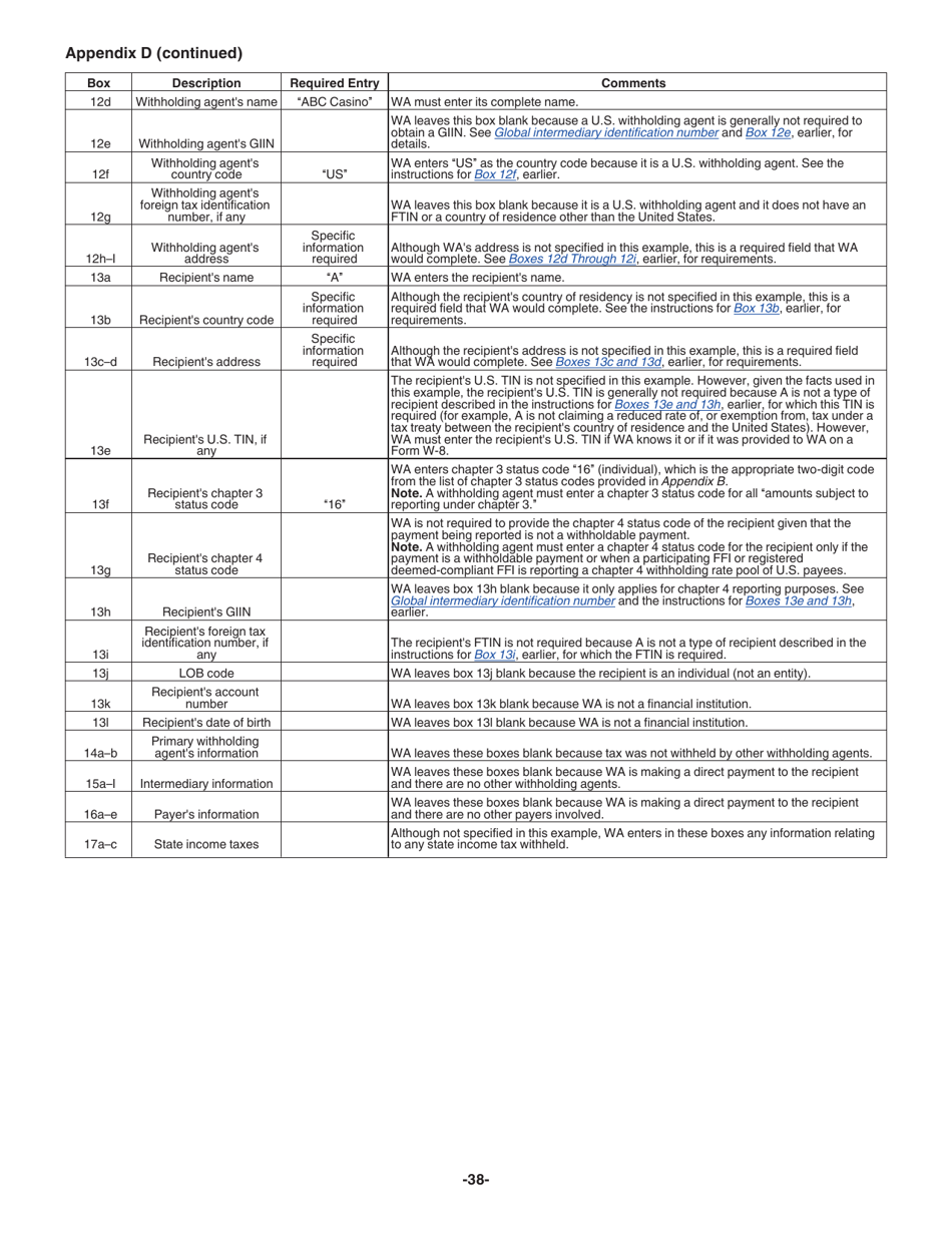 Instructions for IRS Form 1042-S Foreign Persons U.S. Source Income Subject to Withholding, Page 38
