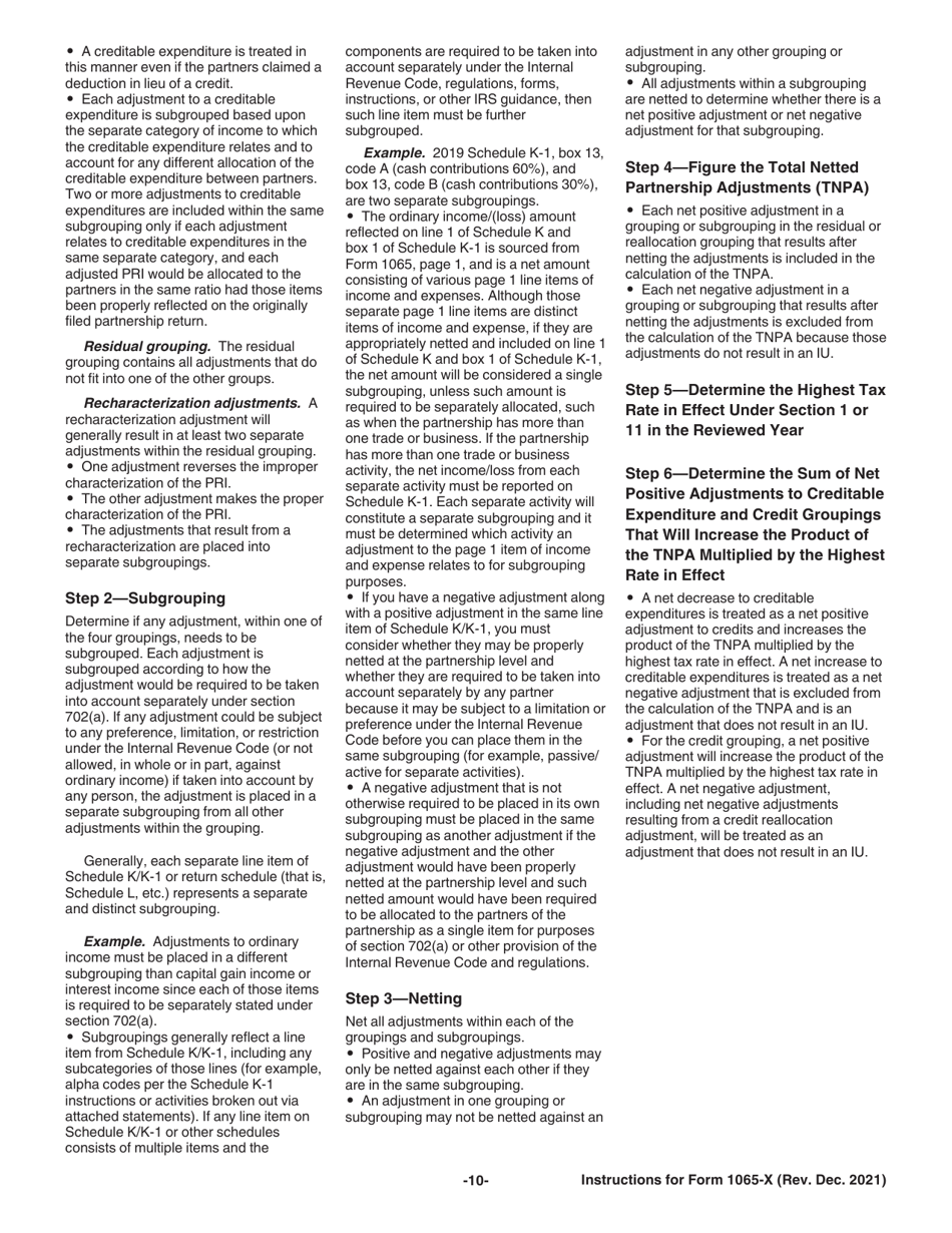 Instructions for IRS Form 1065-X Amended Return or Administrative Adjustment Request (AAR), Page 10