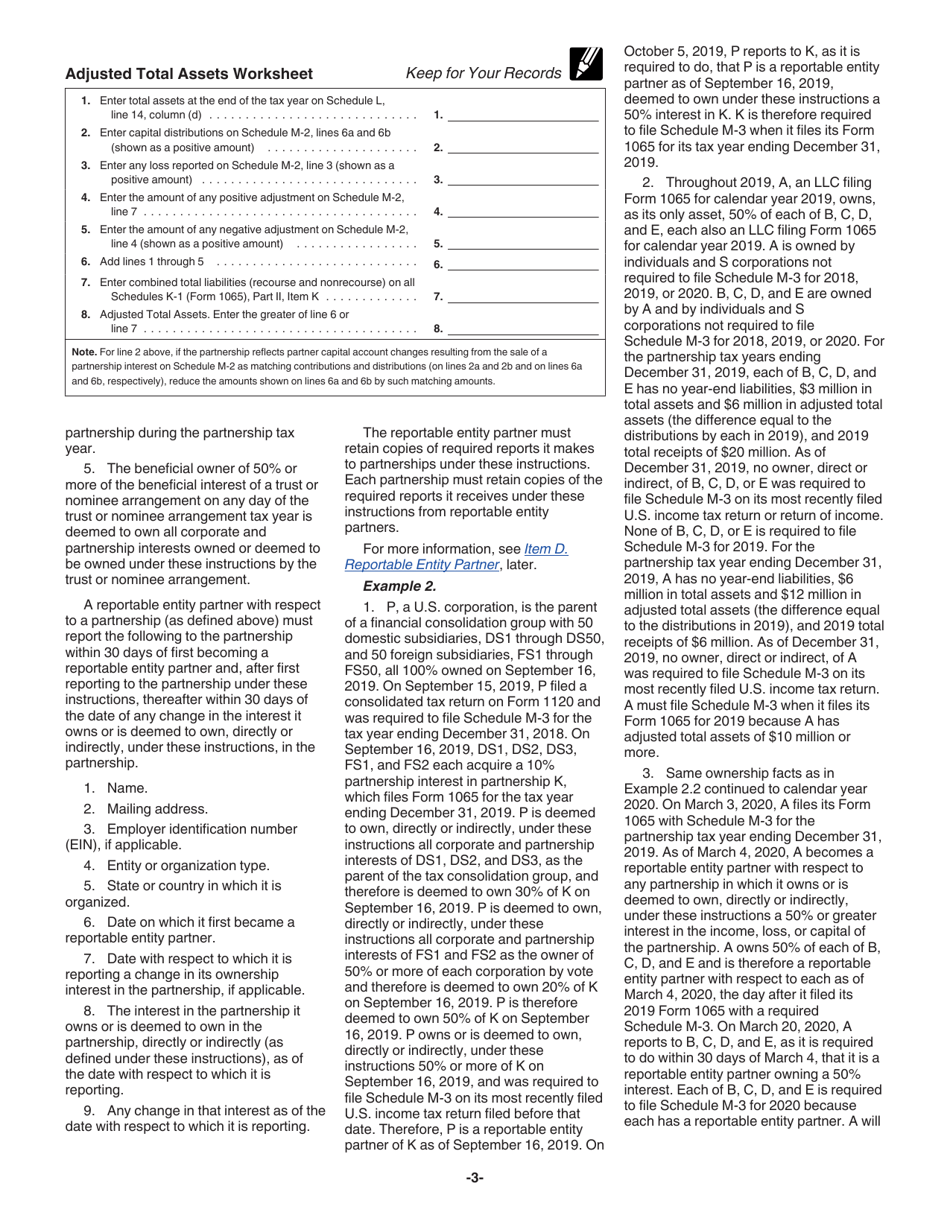 Instructions for IRS Form 1065 Schedule M-3 Net Income (Loss) Reconciliation for Certain Partnerships, Page 3