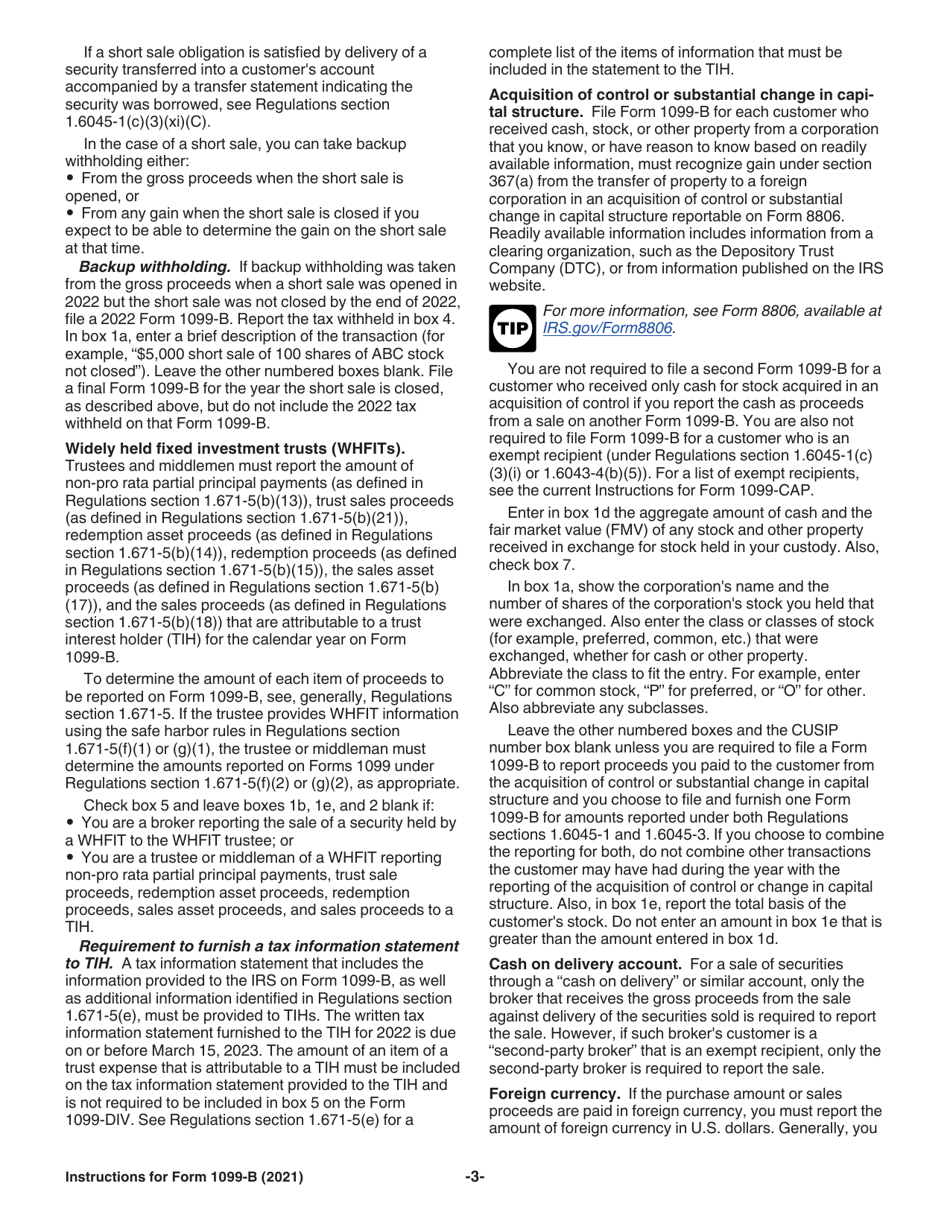 Instructions for IRS Form 1099-B Proceeds From Broker and Barter Exchange Transactions, Page 3