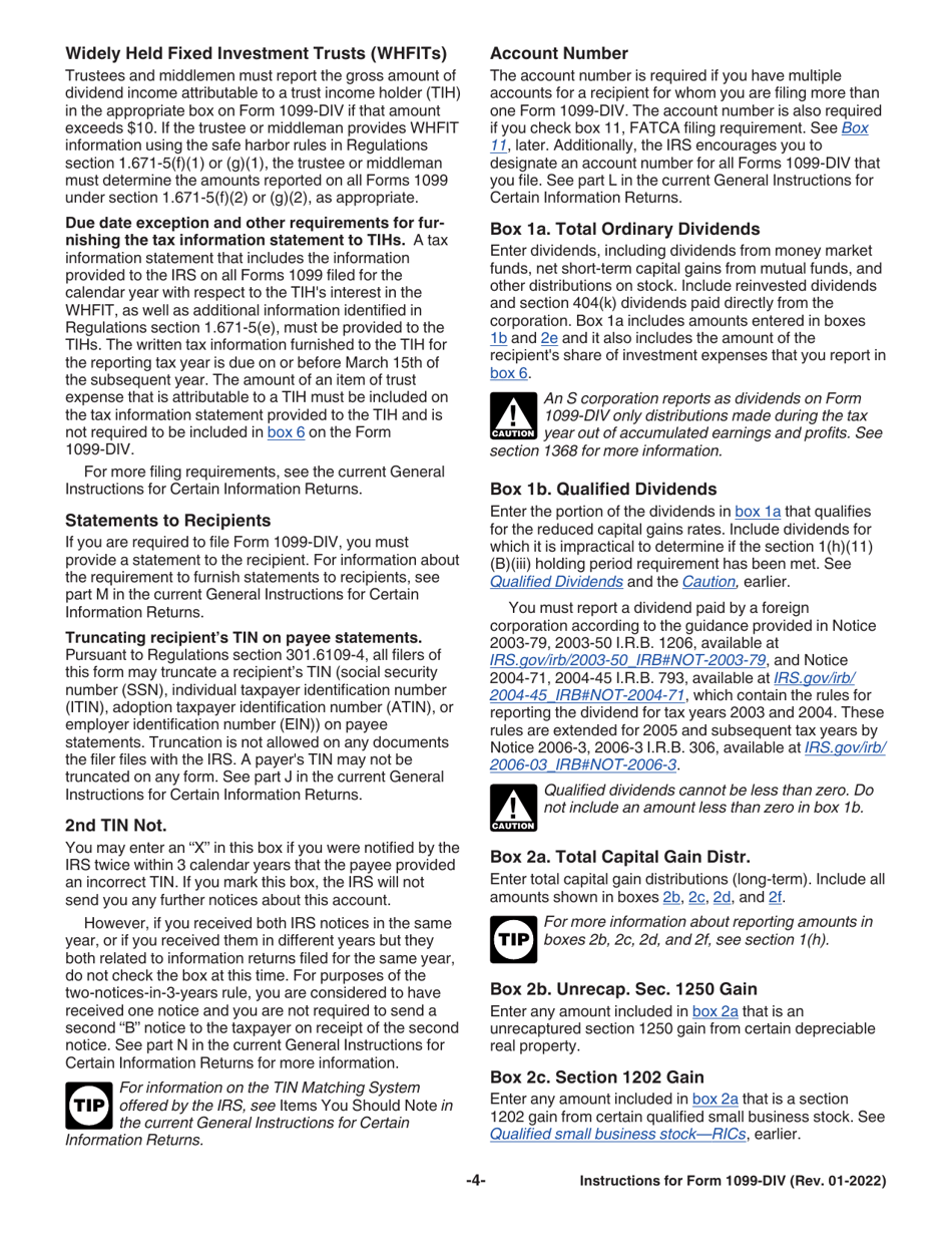 Instructions for IRS Form 1099-DIV Dividends and Distributions, Page 4