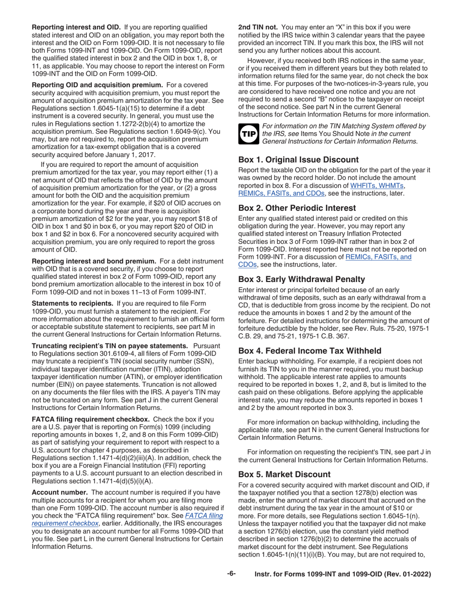 Instructions for IRS Form 1099-INT, 1099-OID, Page 6