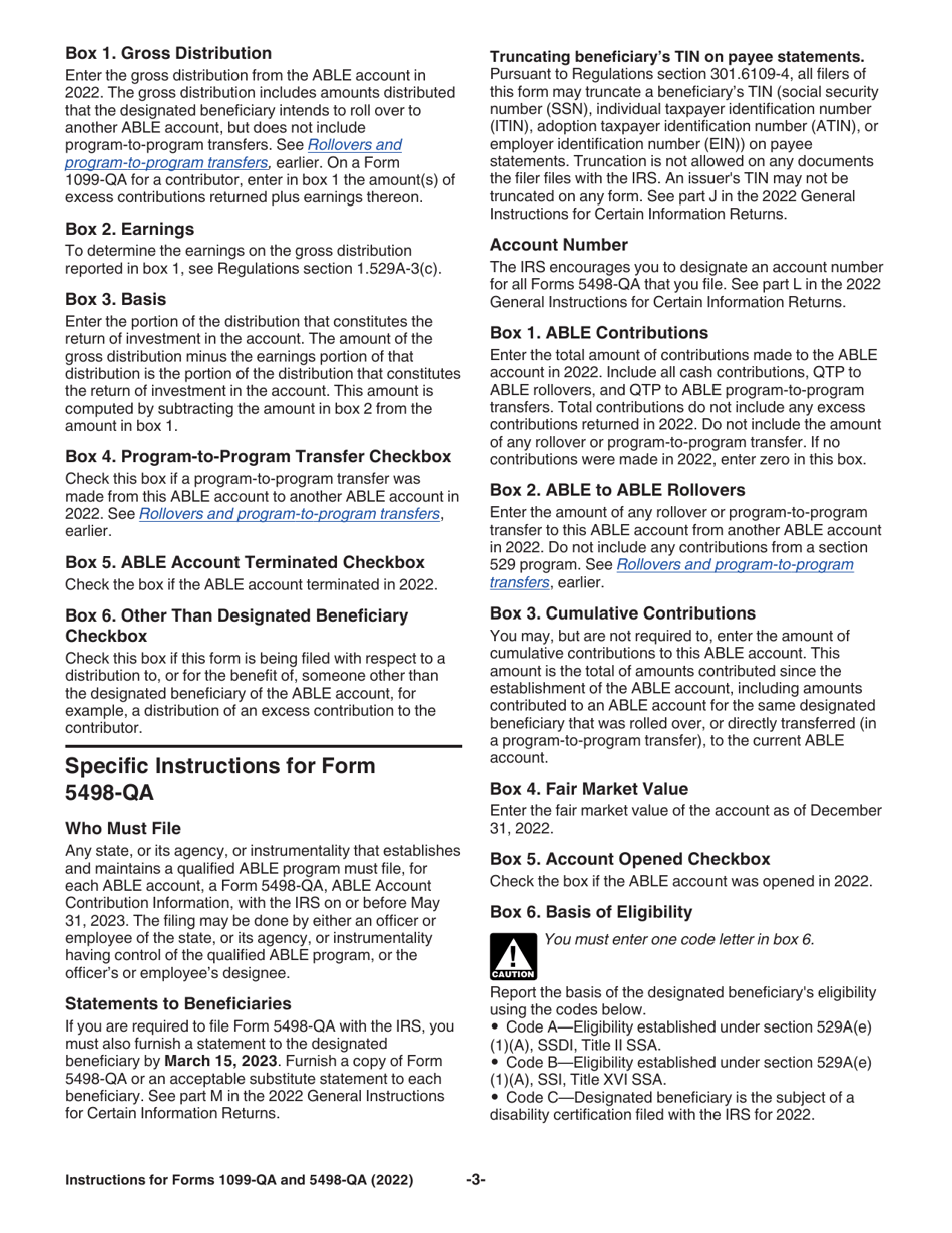 Instructions for IRS Form 1099-QA, 5498-QA, Page 3