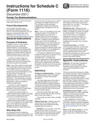 Instructions for IRS Form 1116 Schedule C Foreign Tax Redeterminations