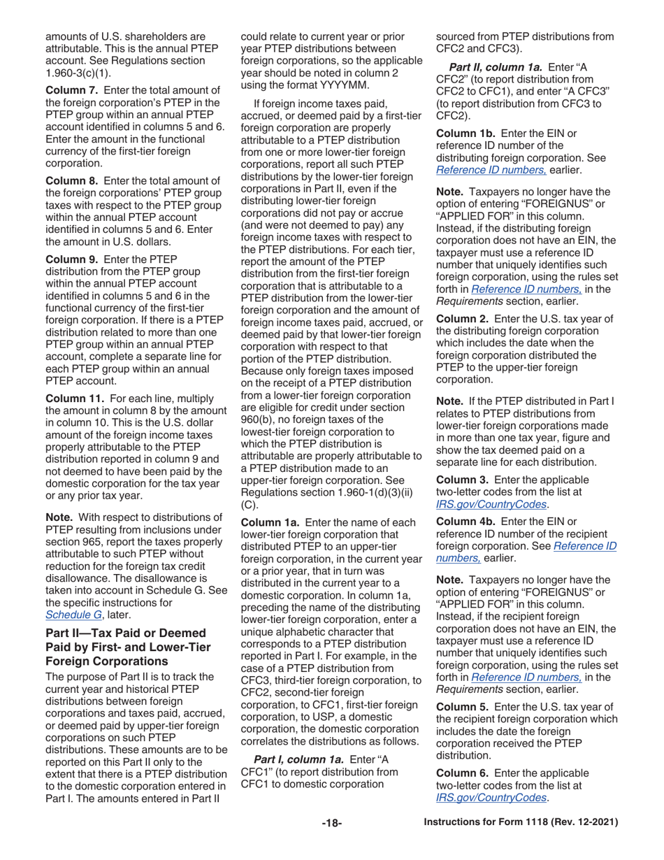 Instructions for IRS Form 1118 Foreign Tax Credit - Corporations, Page 18