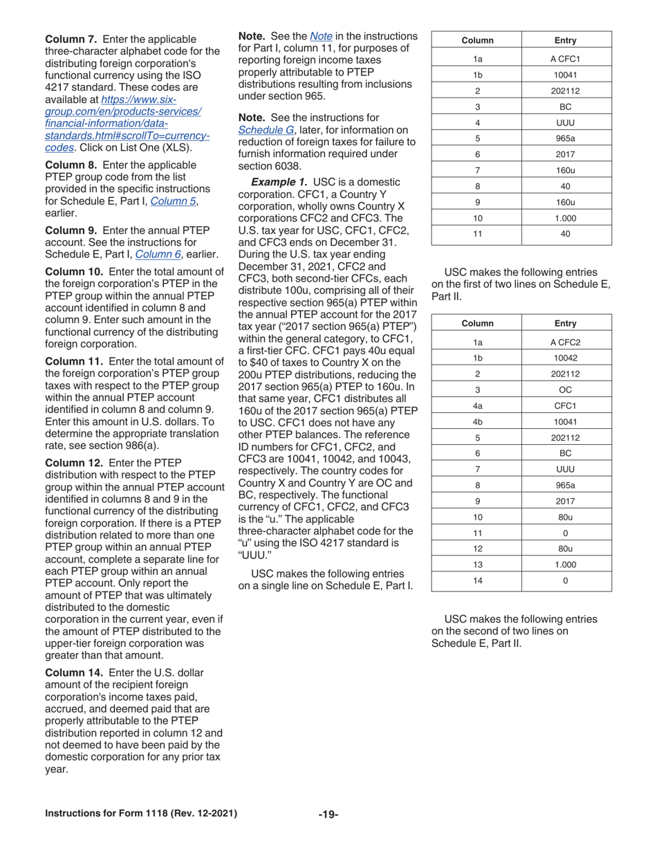 Instructions for IRS Form 1118 Foreign Tax Credit - Corporations, Page 19
