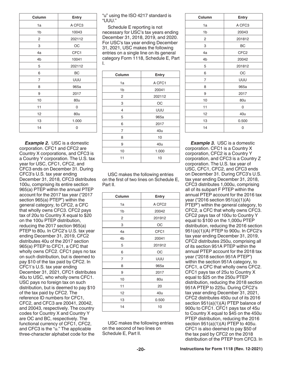 Instructions for IRS Form 1118 Foreign Tax Credit - Corporations, Page 20