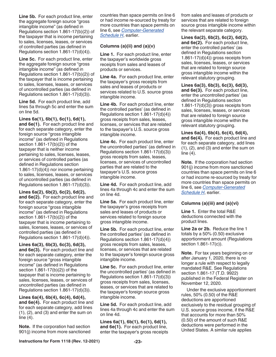 Instructions for IRS Form 1118 Foreign Tax Credit - Corporations, Page 23