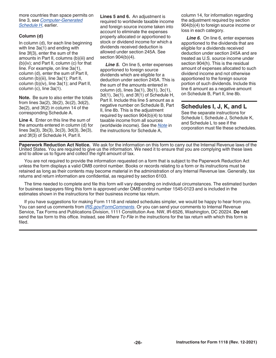 Instructions for IRS Form 1118 Foreign Tax Credit - Corporations, Page 26