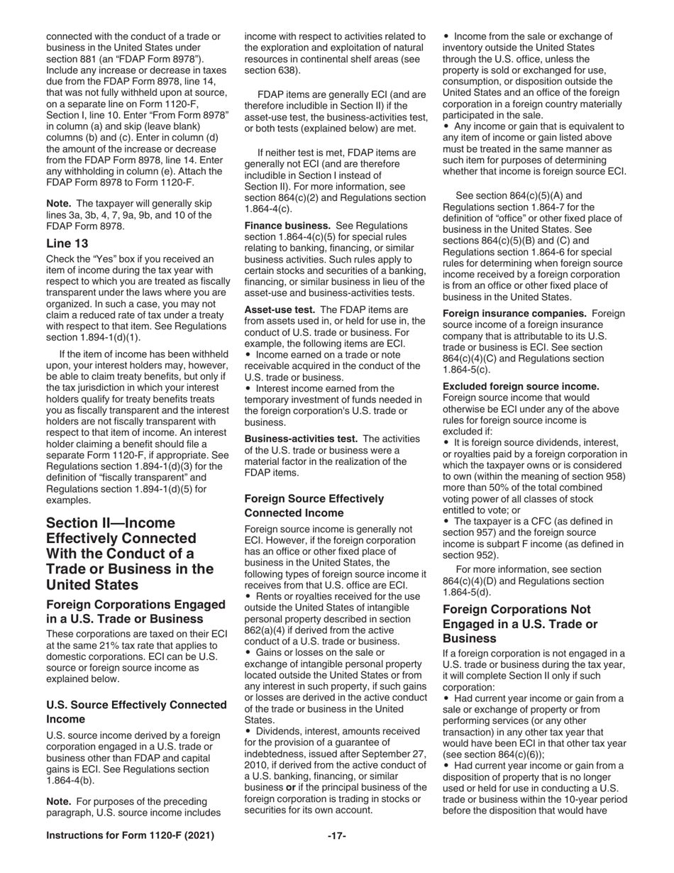 Download Instructions For Irs Form 1120 F Us Income Tax Return Of A Foreign Corporation Pdf 0097