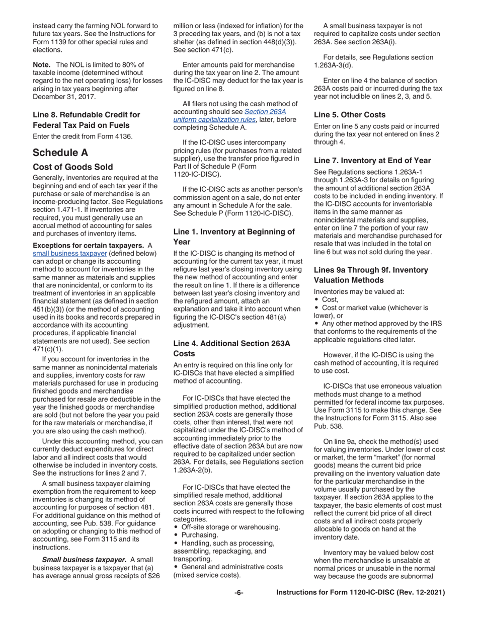 Instructions for IRS Form 1120-IC-DISC Interest Charge Domestic International Sales Corporation Return, Page 6