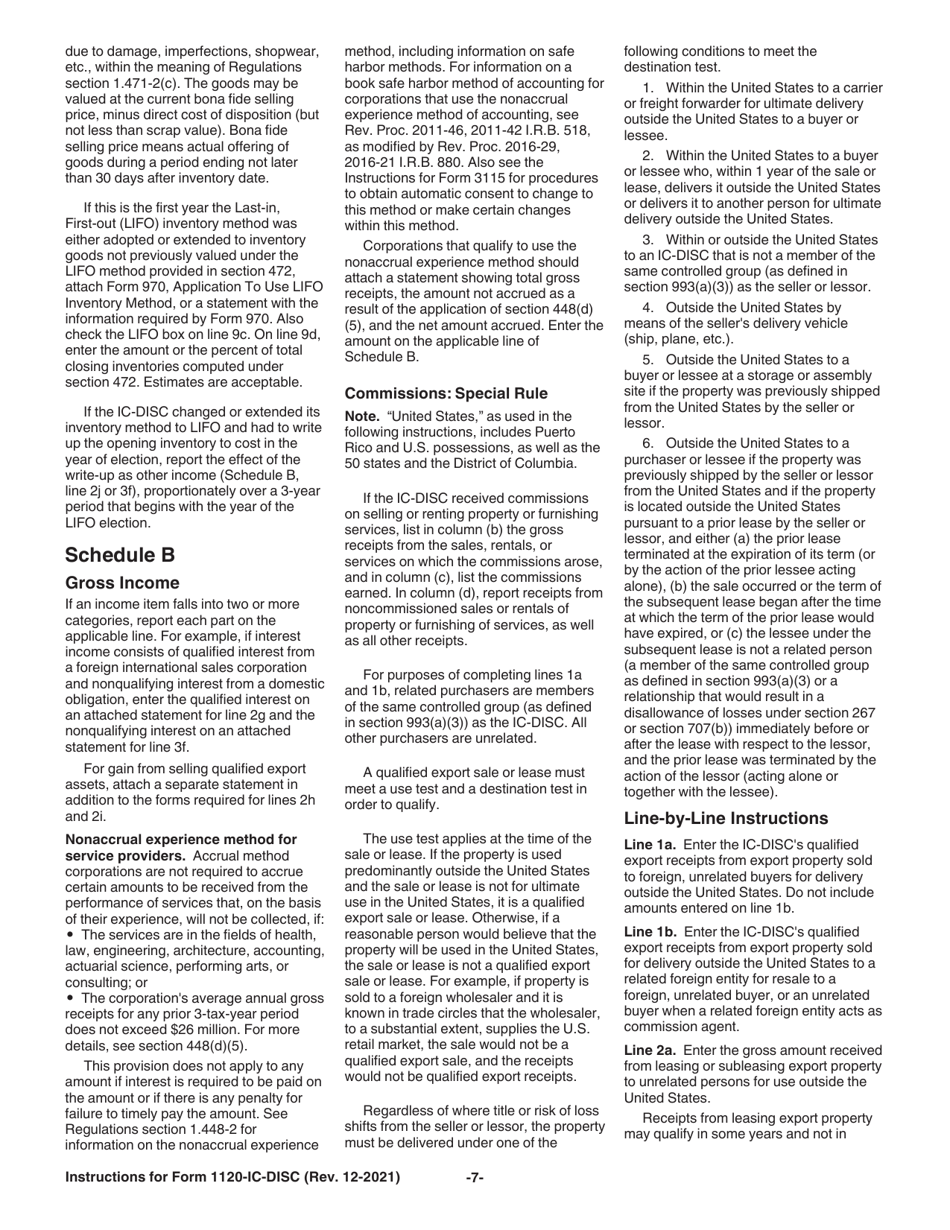 Instructions for IRS Form 1120-IC-DISC Interest Charge Domestic International Sales Corporation Return, Page 7