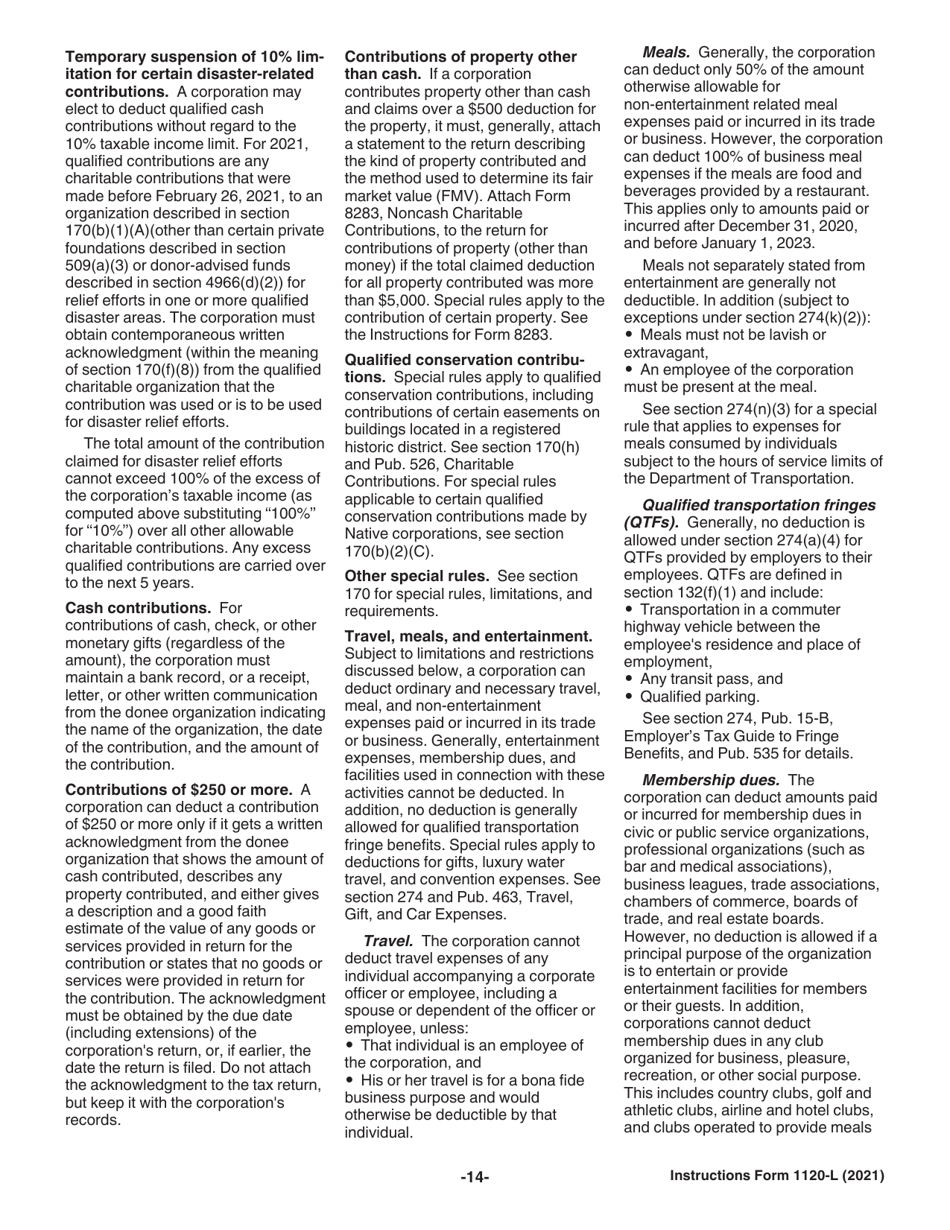 Instructions for IRS Form 1120-L U.S. Life Insurance Company Income Tax Return, Page 14