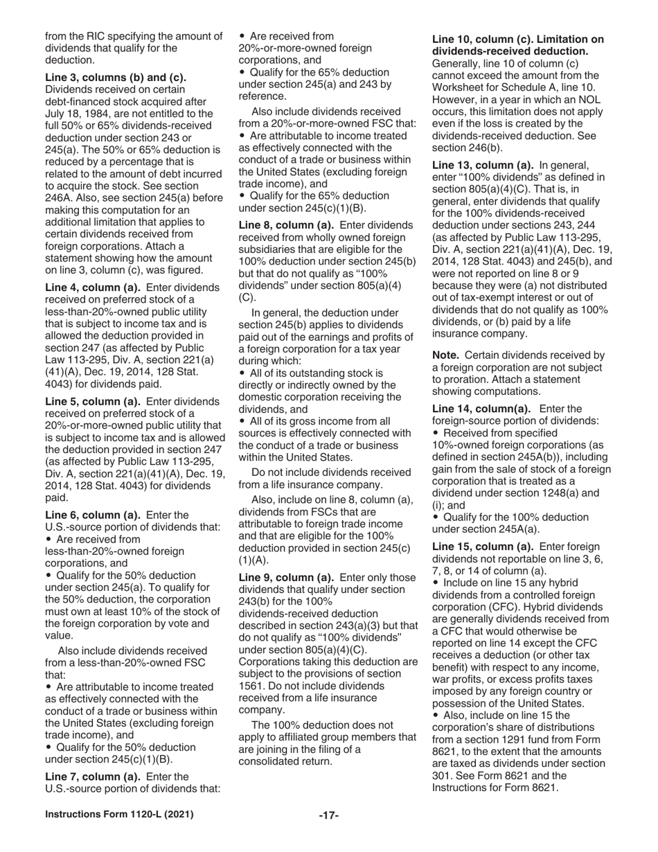 Instructions for IRS Form 1120-L U.S. Life Insurance Company Income Tax Return, Page 17