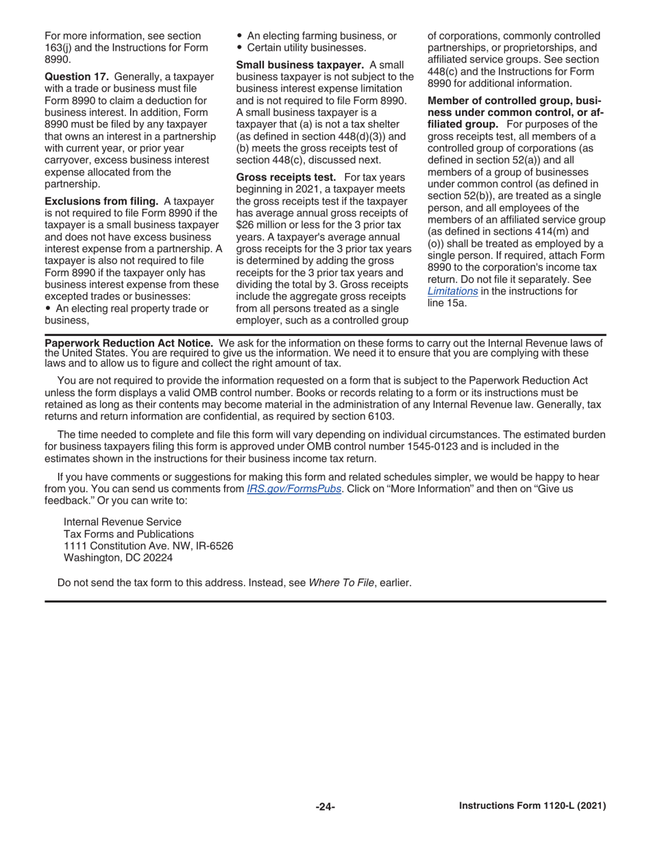 Instructions for IRS Form 1120-L U.S. Life Insurance Company Income Tax Return, Page 24