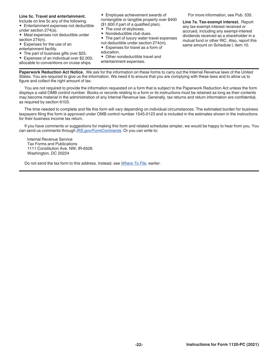 Instructions for IRS Form 1120-PC U.S. Property and Casualty Insurance Company Income Tax Return, Page 22