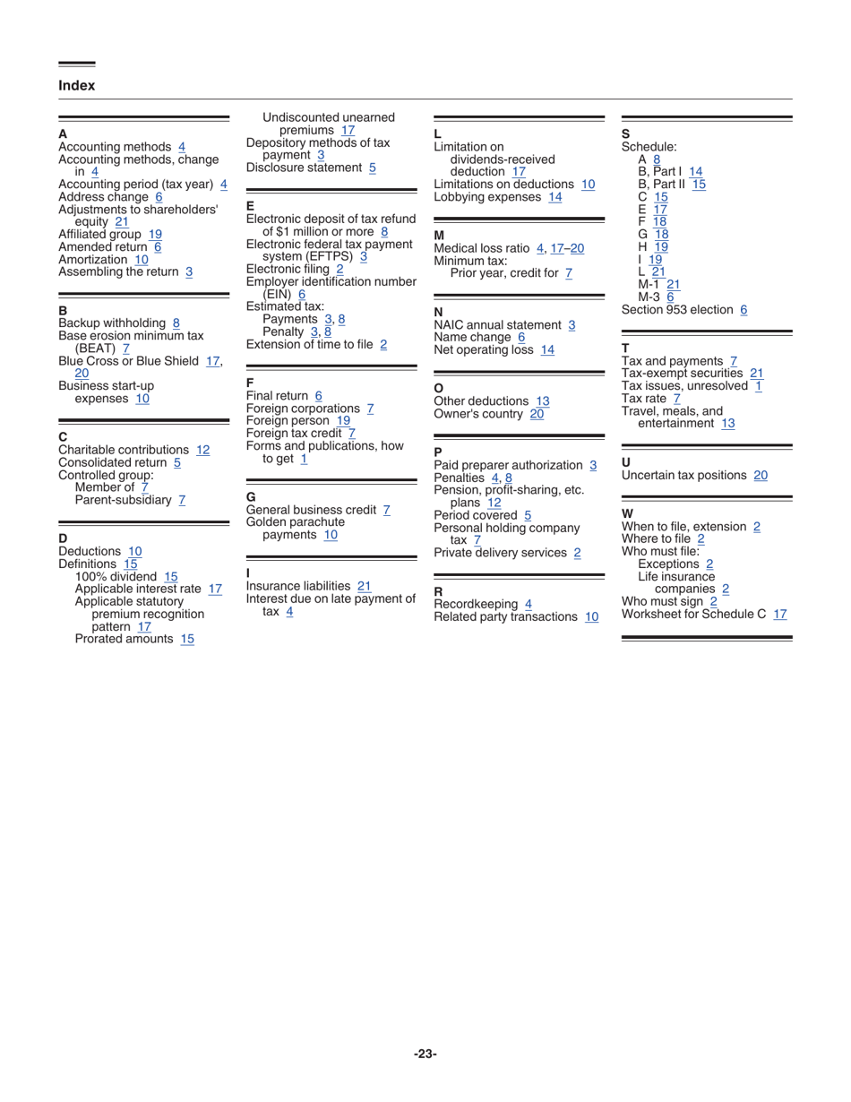 Instructions for IRS Form 1120-PC U.S. Property and Casualty Insurance Company Income Tax Return, Page 23