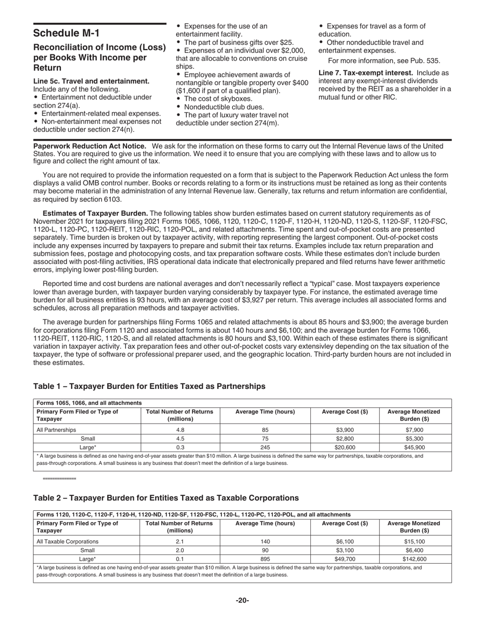 Instructions for IRS Form 1120-REIT U.S. Income Tax Return for Real Estate Investment Trusts, Page 20