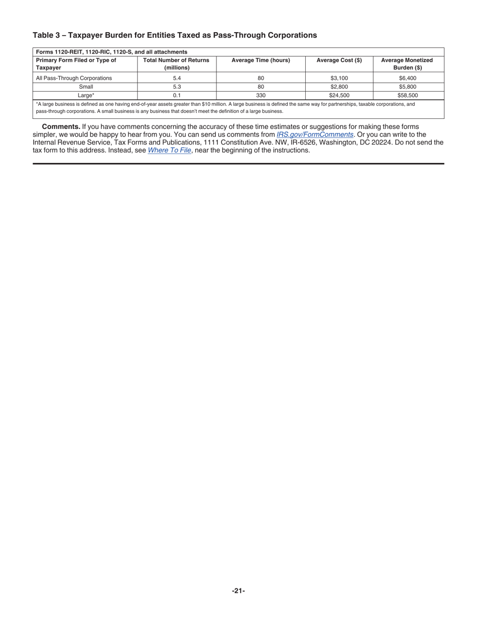 Instructions for IRS Form 1120-REIT U.S. Income Tax Return for Real Estate Investment Trusts, Page 21