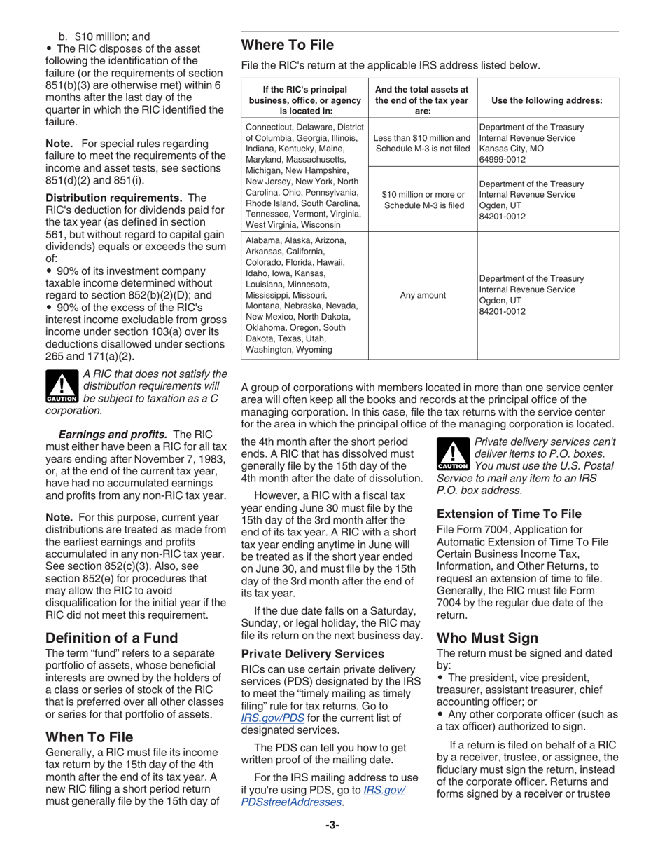 Instructions for IRS Form 1120-RIC U.S. Income Tax Return for Regulated Investment Companies, Page 3