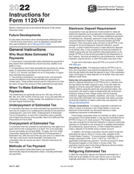 Document preview: Instructions for IRS Form 1120-W Estimated Tax for Corporations, 2022