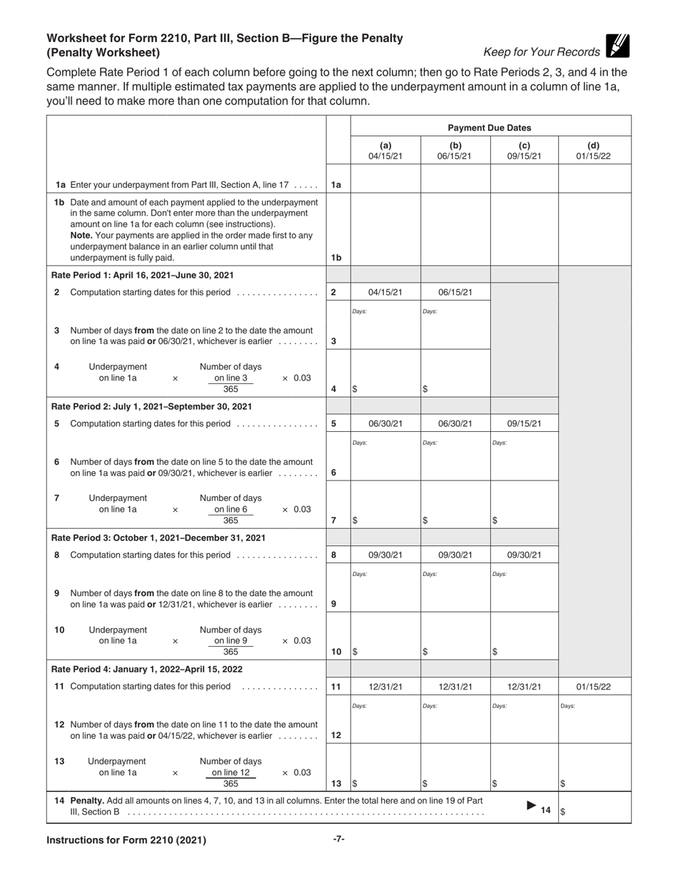 Instructions for IRS Form 2210 Underpayment of Estimated Tax by Individuals, Estates, and Trusts, Page 7
