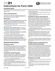 Instructions for IRS Form 3468 Investment Credit