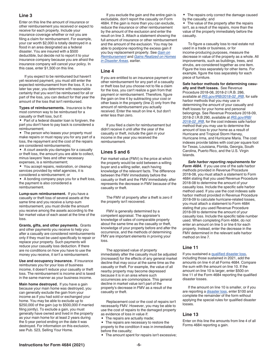 Instructions for IRS Form 4684 Casualties and Thefts, Page 5