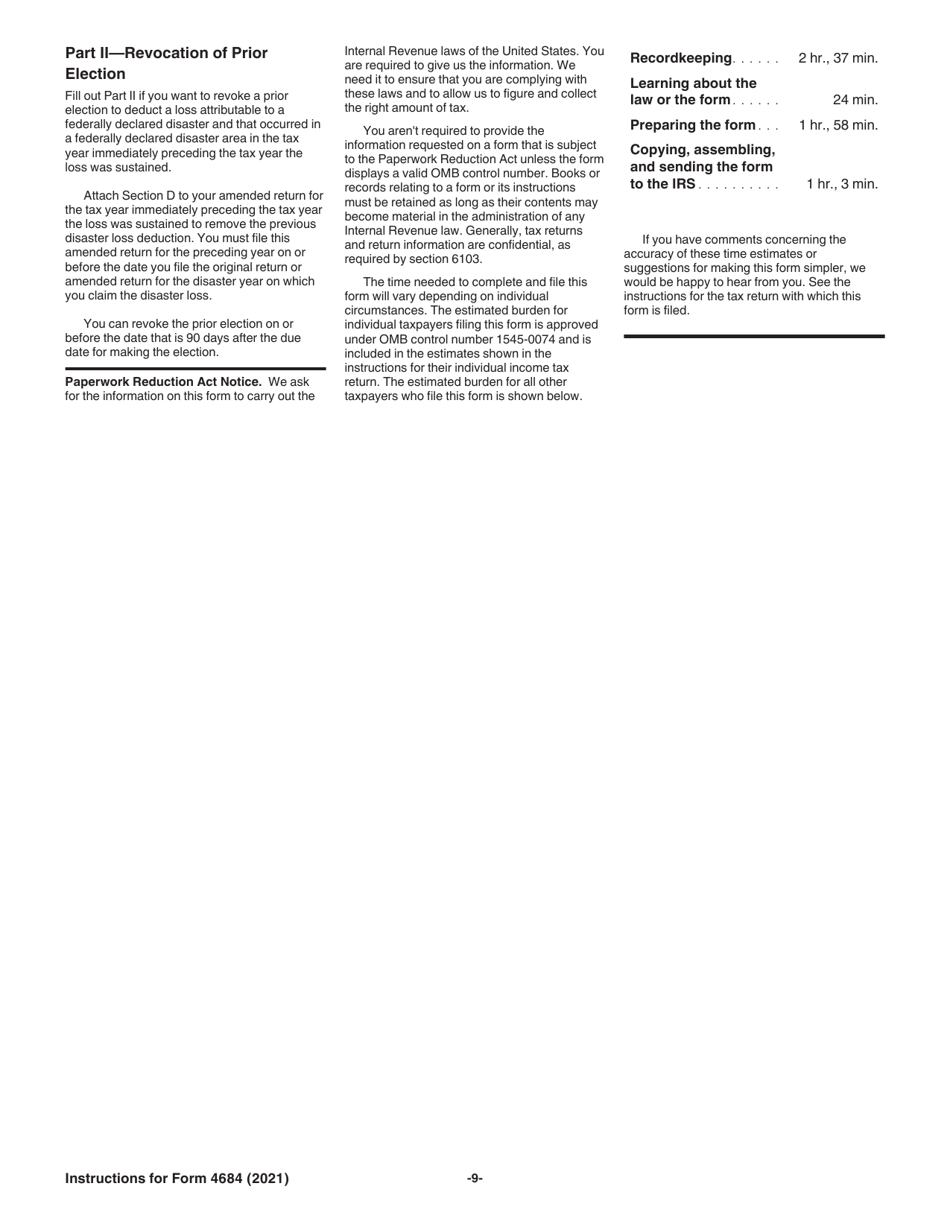 Instructions for IRS Form 4684 Casualties and Thefts, Page 9